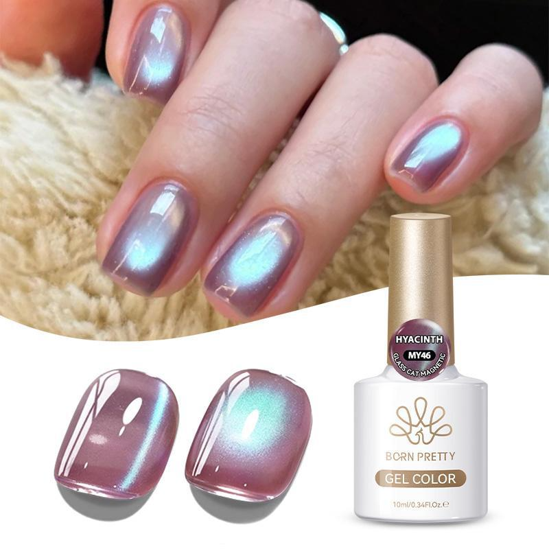 BORN PRETTY Ice Crystal Cat Eye Gel Nail Polish High Magnetic Translucent Red Brown Magnetic Nail Polish