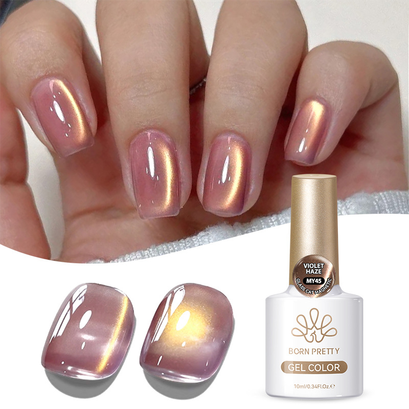 BORN PRETTY Ice Crystal Cat Eye Gel Nail Polish High Magnetic Translucent Red Brown Magnetic Nail Polish