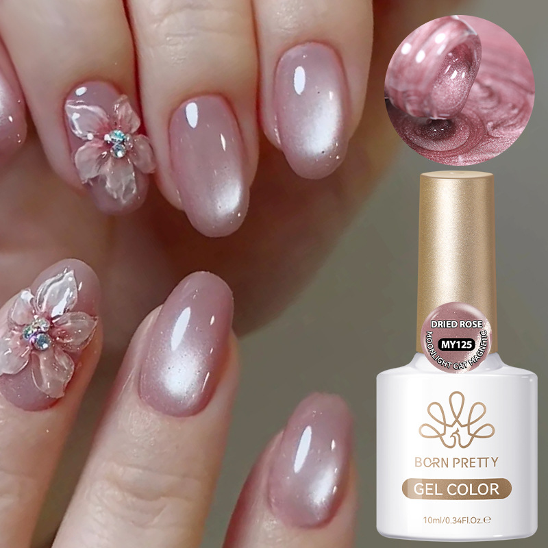 BORN PRETTY Ice Crystal Cat Eye Gel Nail Polish High Magnetic Translucent Red Brown Magnetic Nail Polish