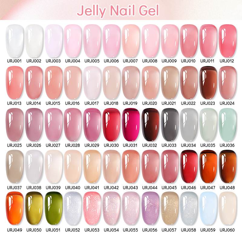 URSUGAR new 15ml glass bottle nail polish new ice transparent jade fat nude pink phototherapy nail polish