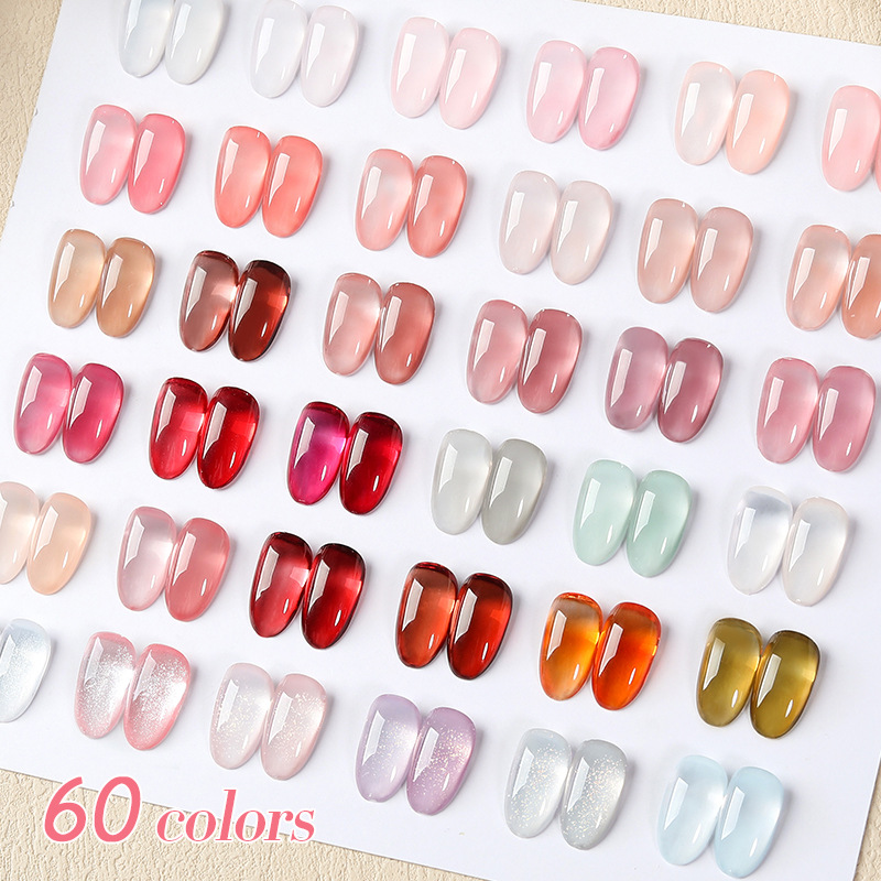 URSUGAR new 15ml glass bottle nail polish new ice transparent jade fat nude pink phototherapy nail polish