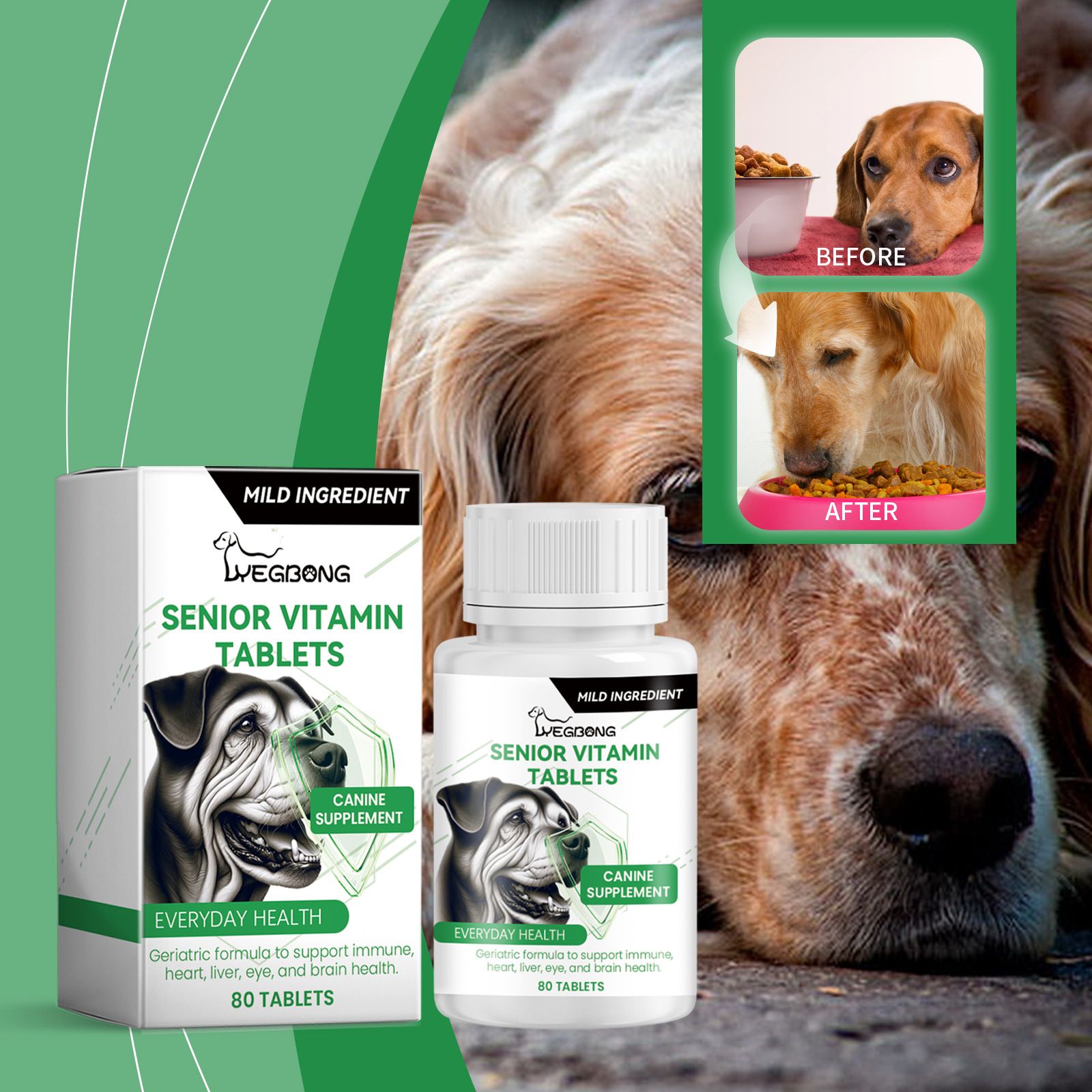 YEGBONG   Vitamin Tablets for Adult Dogs Dog and Pet Body Care  Vitamin  Tablets