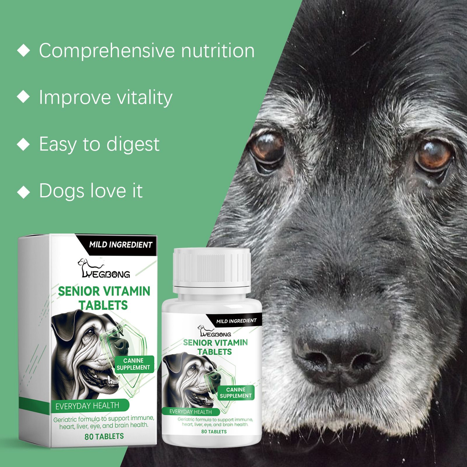 YEGBONG   Vitamin Tablets for Adult Dogs Dog and Pet Body Care  Vitamin  Tablets