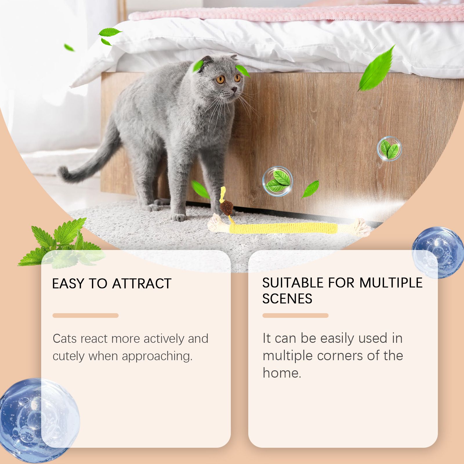 EelJoy catnip spray, long-lasting fragrance, chewing rope, scratch-resistant, increases pet power, amusing mint