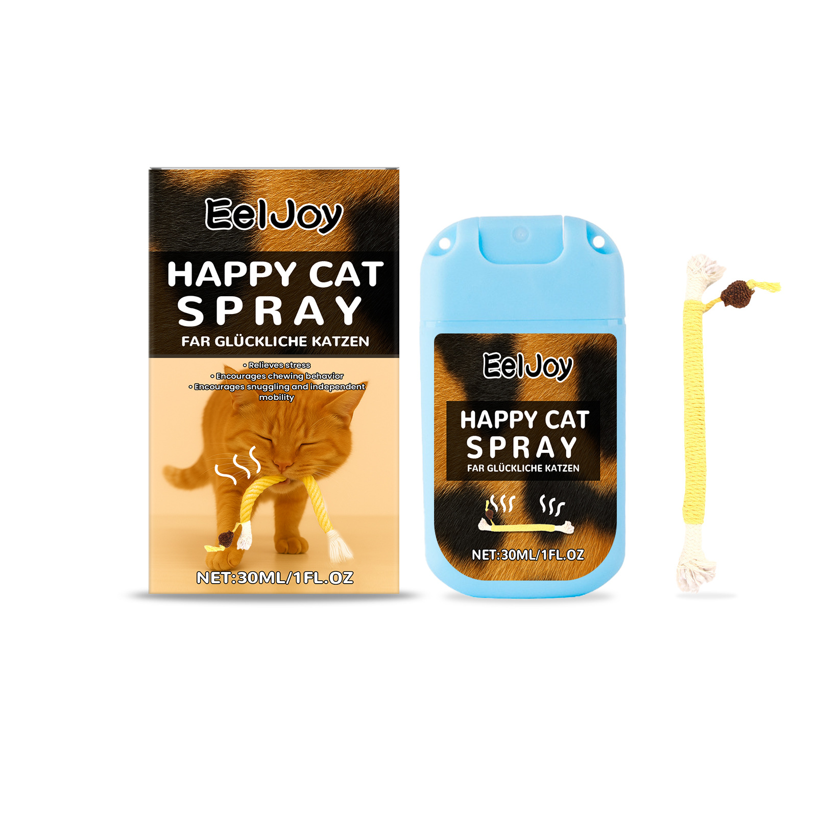 EelJoy catnip spray, long-lasting fragrance, chewing rope, scratch-resistant, increases pet power, amusing mint