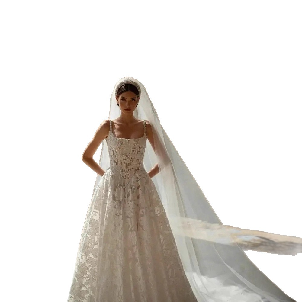 New European and American wedding dress sexy lace suspender dress evening  dress