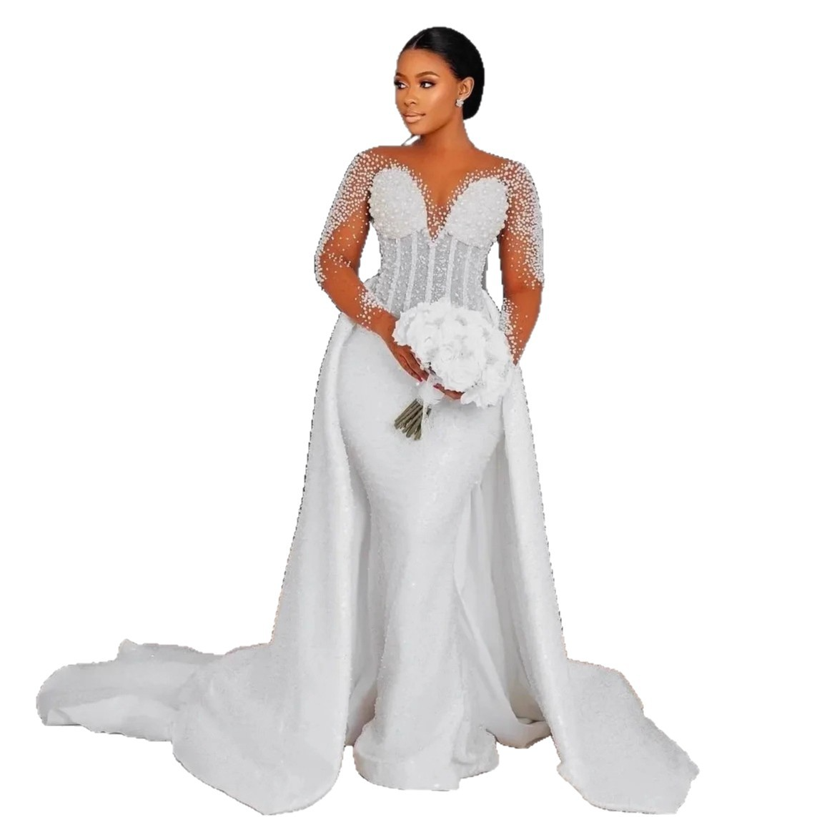 European and American wedding dress sexy suspender V-neck dress wedding dress evening dress