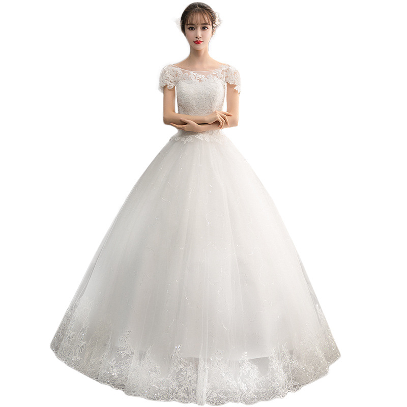 French light wedding dress, new style bride, one shoulder, simple Qidi forest style, super fairy temperament, small girl