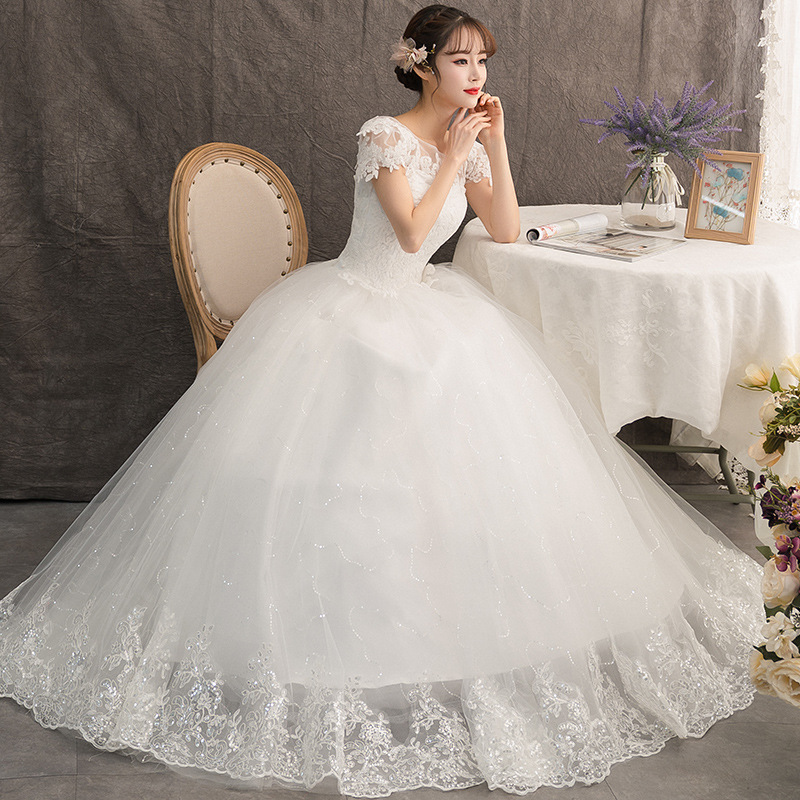 French light wedding dress, new style bride, one shoulder, simple Qidi forest style, super fairy temperament, small girl