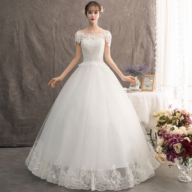 French light wedding dress, new style bride, one shoulder, simple Qidi forest style, super fairy temperament, small girl