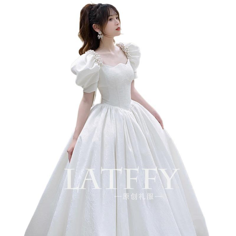 White engagement evening dress for women new niche adult ceremony princess toast tutu skirt banquet host