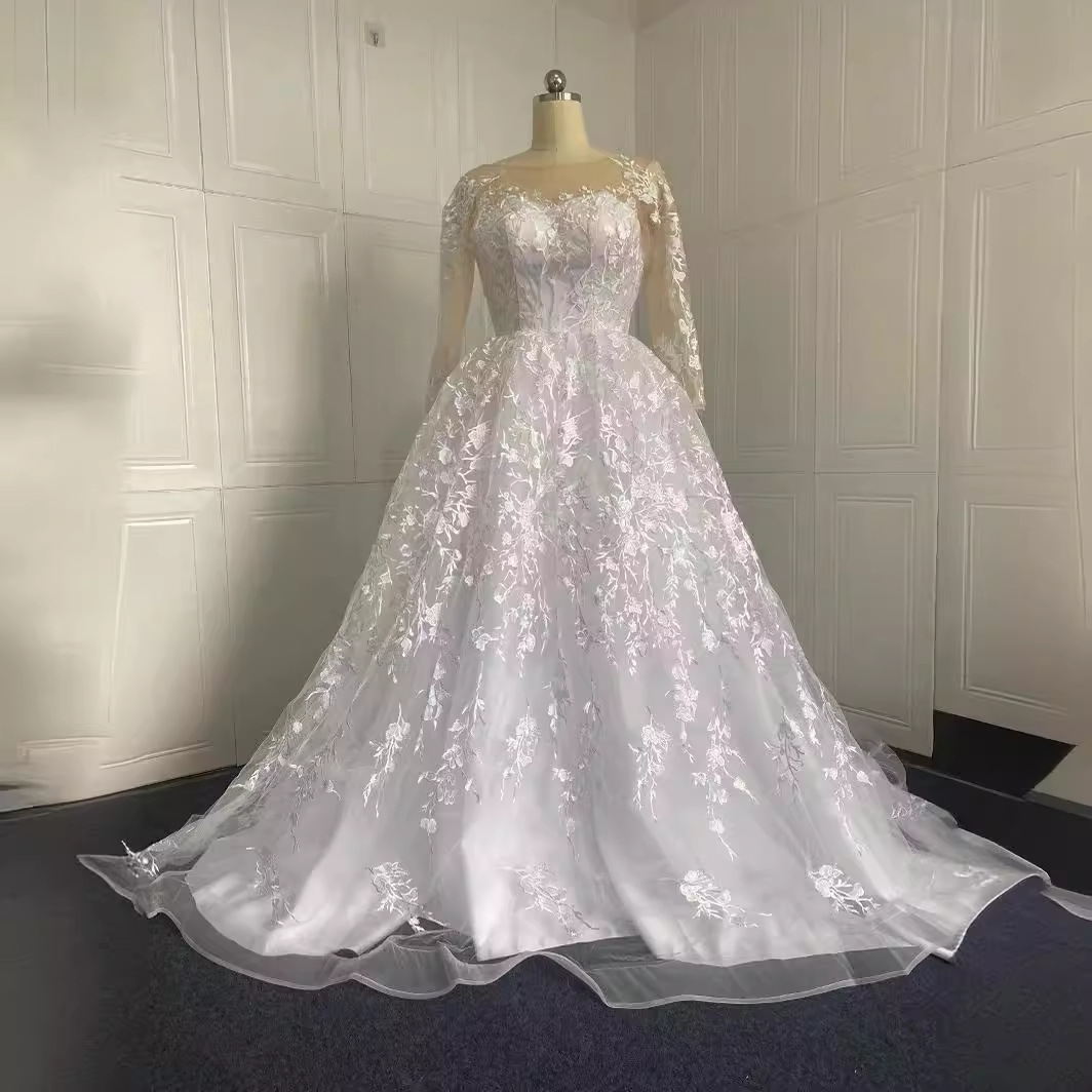Wedding dress new style bridal main yarn French high quality lace dress trailing welcome yarn