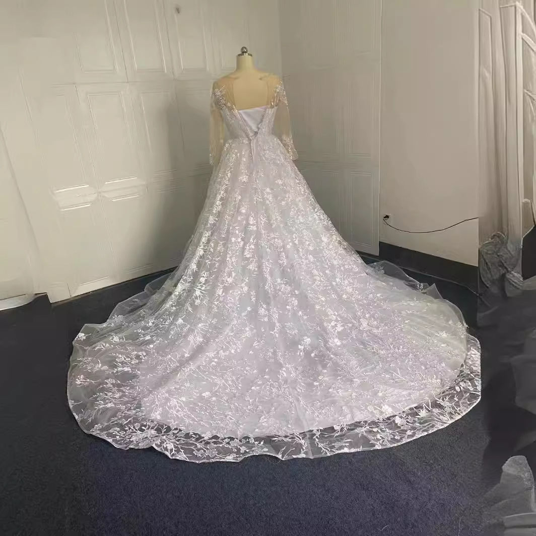Wedding dress new style bridal main yarn French high quality lace dress trailing welcome yarn