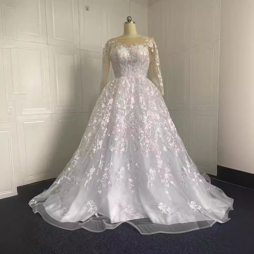 Wedding dress new style bridal main yarn French high quality lace dress trailing welcome yarn