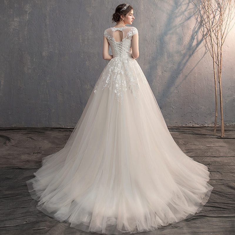 Main wedding dress new bride female simple forest style starry sky French small tail light wedding dress