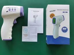 Medical Infrared Forehead Thermometer Thermogun – Non-Contact Fast Digital Temperature Reader with 3-Color Backlit LCD, 32-Data Memory & Fever Alarm for Home & Clinical Use