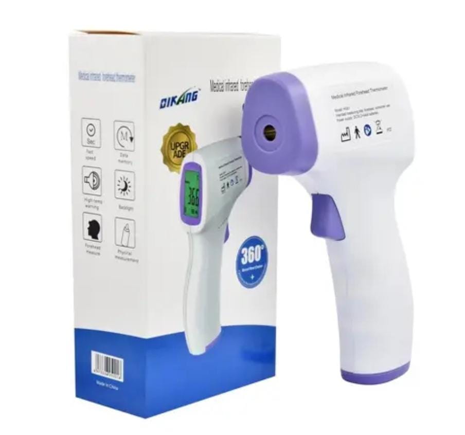 Medical Infrared Forehead Thermometer Thermogun – Non-Contact Fast Digital Temperature Reader with 3-Color Backlit LCD, 32-Data Memory & Fever Alarm for Home & Clinical Use