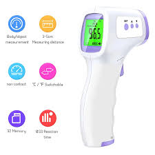 Medical Infrared Forehead Thermometer Thermogun – Non-Contact Fast Digital Temperature Reader with 3-Color Backlit LCD, 32-Data Memory & Fever Alarm for Home & Clinical Use