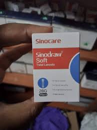 Sinocare Sinodraw Soft Disposable Blood Lancets – 28G Sterile Safety Lancets for Glucometer Testing, 50 Pieces per Box for Diabetes Blood Sugar Monitoring