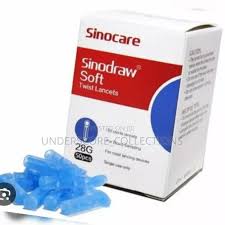 Sinocare Sinodraw Soft Disposable Blood Lancets – 28G Sterile Safety Lancets for Glucometer Testing, 50 Pieces per Box for Diabetes Blood Sugar Monitoring