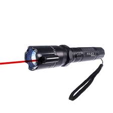3in1 Shock Flashlight with Laser Pointer Self Defense Torch 288 Type – 12,000,000V Stun Gun, 200 Lumen CREE LED & 300m Red Laser – Rechargeable with Holster