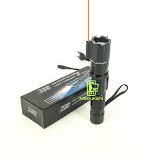 3in1 Shock Flashlight with Laser Pointer Self Defense Torch 288 Type – 12,000,000V Stun Gun, 200 Lumen CREE LED & 300m Red Laser – Rechargeable with Holster
