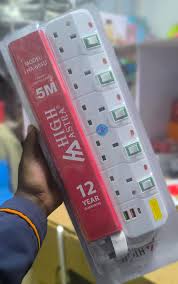 HIGH ASTRA HA-605U Heavy-Duty 5m Power Extension Cable – 5 AC Outlets with Individual Switches, Dual USB Ports & 1 Type-C Port – Surge Protection & 13A Capacity