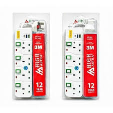 HIGH ASTRA HA-605U Heavy-Duty 5m Power Extension Cable – 5 AC Outlets with Individual Switches, Dual USB Ports & 1 Type-C Port – Surge Protection & 13A Capacity