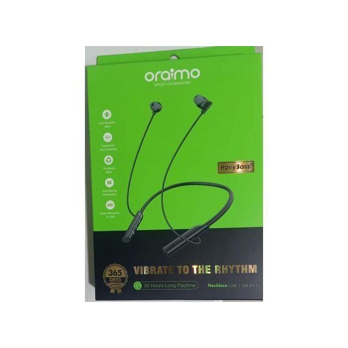 Oraimo Necklace Lite Wireless Neckband Earphones – 30H Playtime, ENC Noise Reduction, Bluetooth 5.3, IPX4 Sweatproof, Magnetic Earbuds – OEB-311