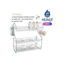 Dish Rack 3 Layer Stainless Steel – Heavy-Duty Kitchen Counter Drying Organizer with Utensil Holder, Knife Block & Cutting Board Stand – Rust-Resistant