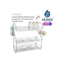 Dish Rack 3 Layer Stainless Steel – Heavy-Duty Kitchen Counter Drying Organizer with Utensil Holder, Knife Block & Cutting Board Stand – Rust-Resistant