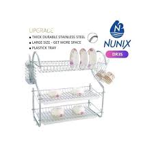Dish Rack 3 Layer Stainless Steel – Heavy-Duty Kitchen Counter Drying Organizer with Utensil Holder, Knife Block & Cutting Board Stand – Rust-Resistant