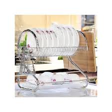 Dish Rack 2 Layer Stainless Steel – Heavy-Duty Kitchen Counter Drying Organizer with Cutlery Holder, Drain Tray & Space-Saving Tiered Design