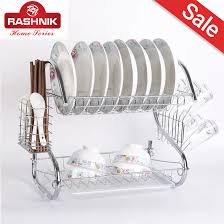 Dish Rack 2 Layer Stainless Steel – Heavy-Duty Kitchen Counter Drying Organizer with Cutlery Holder, Drain Tray & Space-Saving Tiered Design