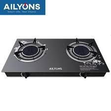 AILYONS GS014-1 Infrared Glass Top Burner – 2-Burner Table Top Gas Cooker with Auto Ignition, 3.4kW Super Swirl Flame, Honeycomb Design & 1-Year Warranty – Black