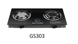 AILYONS GS014-1 Infrared Glass Top Burner – 2-Burner Table Top Gas Cooker with Auto Ignition, 3.4kW Super Swirl Flame, Honeycomb Design & 1-Year Warranty – Black