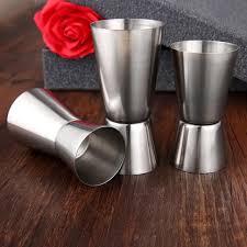 Metallic Double Sided Tot Glass – Stainless Steel 15ml & 30ml Dual-Sided Measuring Cup / Jigger for Precise Liquid Measurement – Durable & Rustproof