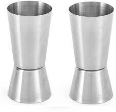 Metallic Double Sided Tot Glass – Stainless Steel 15ml & 30ml Dual-Sided Measuring Cup / Jigger for Precise Liquid Measurement – Durable & Rustproof