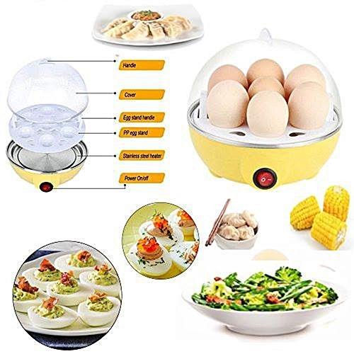 Multifunctional 7-Egg Capacity Electric Egg Cooker & Steamer with Auto-Shut Off - 304 Stainless Steel Heating Plate - Rapid Egg Boiler for Hard, Medium, or Soft Boiled Eggs