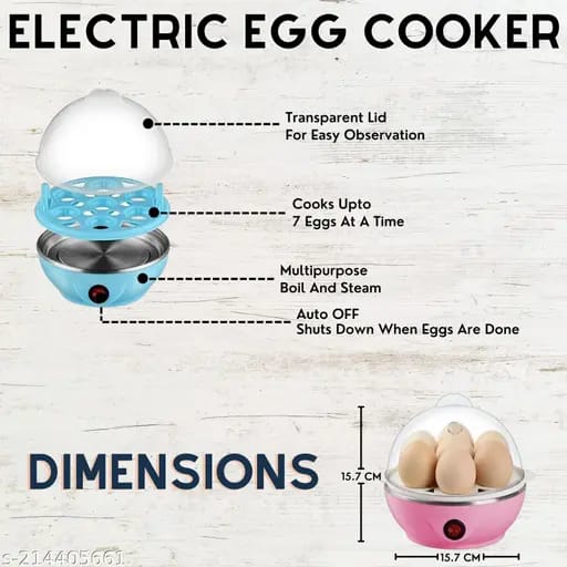 Multifunctional 7-Egg Capacity Electric Egg Cooker & Steamer with Auto-Shut Off - 304 Stainless Steel Heating Plate - Rapid Egg Boiler for Hard, Medium, or Soft Boiled Eggs