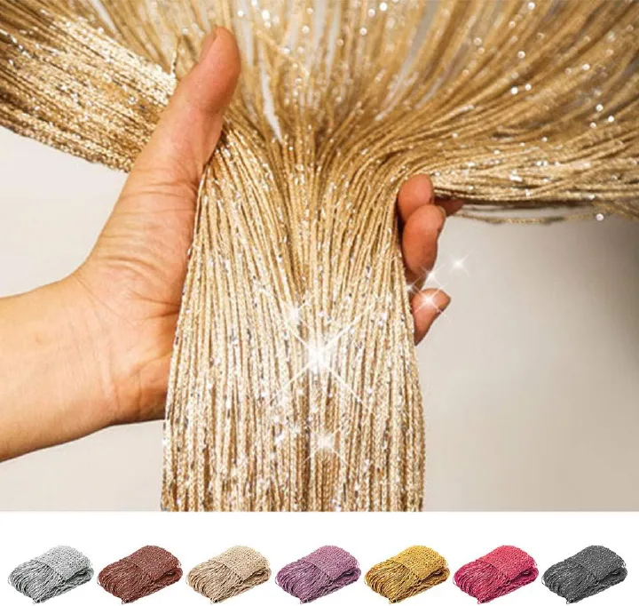 Decorative Door String Curtains Wall Panel Tassels Blinds Room Divider for Wedding Party Restaurant Home Salon,Kinyozi,Open Doors