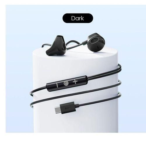 Oraimo Type-C Wired Earphones High-Fidelity Sound, Deep Bass Stereo, Inline Mic, Durable Tangle-Free Cable, Fast Charging Compatible Earbuds for Android Phones with USB-C Port