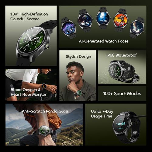 Oraimo Watch 6R OSW-42 Smartwatch 1.69” HD Full Touch Display, Bluetooth Calling, Heart Rate & SpO₂ Monitor, Fitness & Sleep Tracker, 105+ Sports Modes, IP68 Waterproof, Long Battery Life Smart Watch