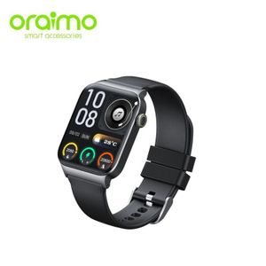 Oraimo Watch 6 Max Smartwatch 1.83" Full Touch Display Bluetooth Calling IP68 Waterproof 100+ Sports Modes Heart Rate & SpO2 Monitor Long Battery Life Smart Watch for Android & iOS – Black