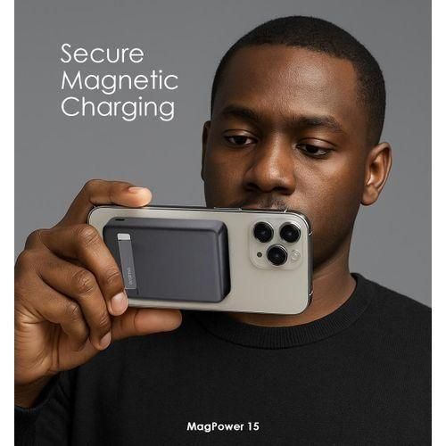 Oraimo MagPower 15 Magnetic Wireless Power Bank 10000mAh | 15W Fast Charging MagSafe Compatible Portable Charger with USB-C PD, Strong Magnetic Alignment for iPhone & Android