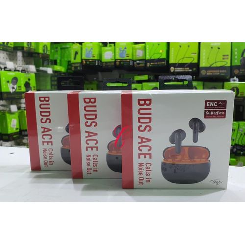 Itel Buds Ace ENC Super Bass Earbuds | True Wireless Bluetooth Earphones with Environmental Noise Cancellation, Deep Bass Sound, Long Battery Life & Touch Control for Android & iPhone
