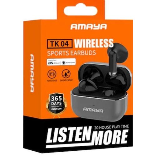 Amaya TK-04 Wireless Sports Earbuds Bluetooth 5.3 TWS 20H Playtime Deep Bass Sweatproof Sports Earphones Noise Cancelling Portable Charging Case Kenya