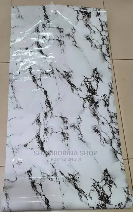 Marble Contact Paper Self-Adhesive Vinyl Roll 2m × 60cm – Waterproof Removable Wallpaper for Kitchen, Cabinets & Furniture (White Black / Black Gold Brown)