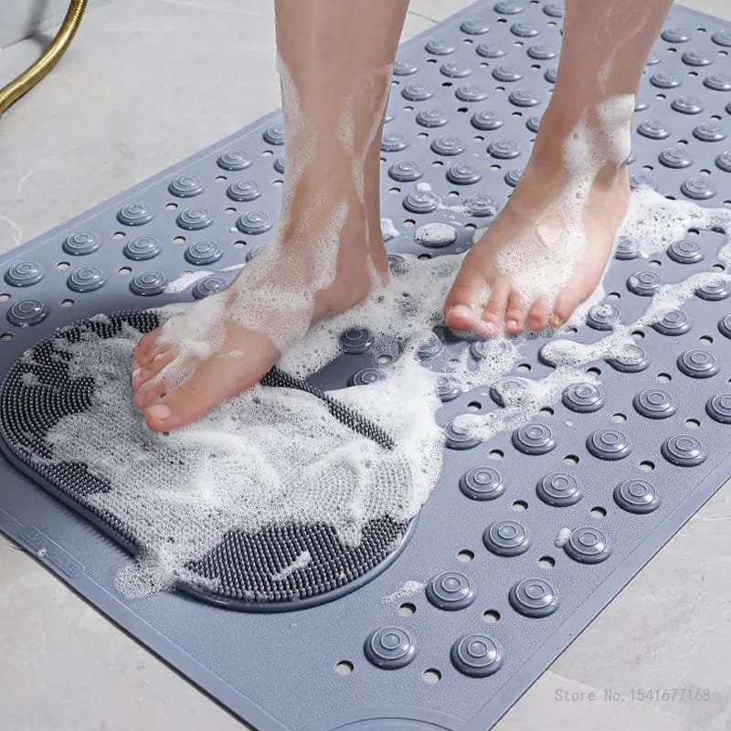 Shower Foot Massage Mat with Suction Cups – Non-Slip Bath Scrubber & Foot Cleaner