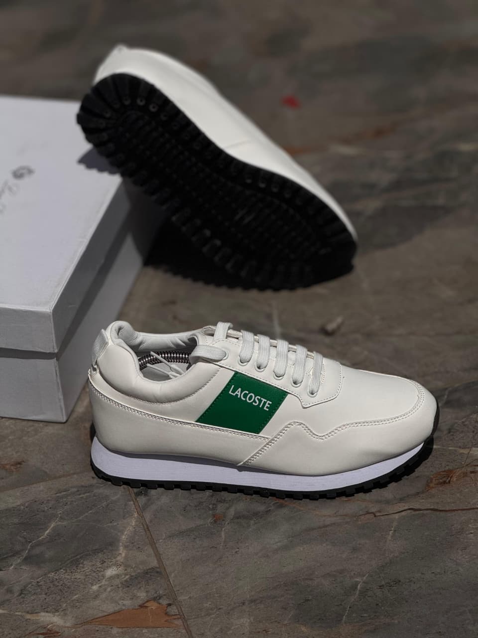 Men's Classic original Lacoste Logo Casual Sneakers - Lightweight Low-Top Sport Shoes (Black, Brown, White)